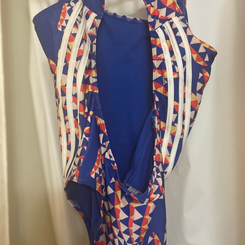 2 for $15 adidas Blue and Multicolor One Piece Swimsuit